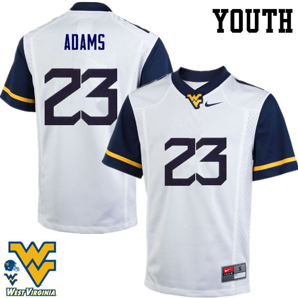 NCAA Youth Jordan Adams West Virginia Mountaineers White #23 Nike Stitched Football College Authentic Jersey WJ23R80JY